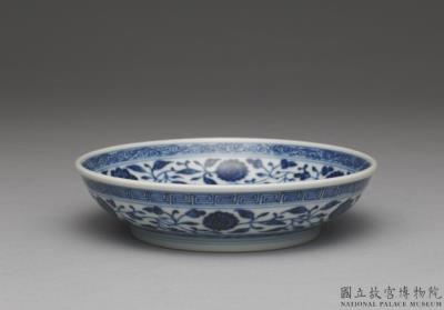 图片[2]-Dish with Indian lotus scrolls in underglaze blue, Qing dynasty, Qianlong reign (1736-1795)-China Archive